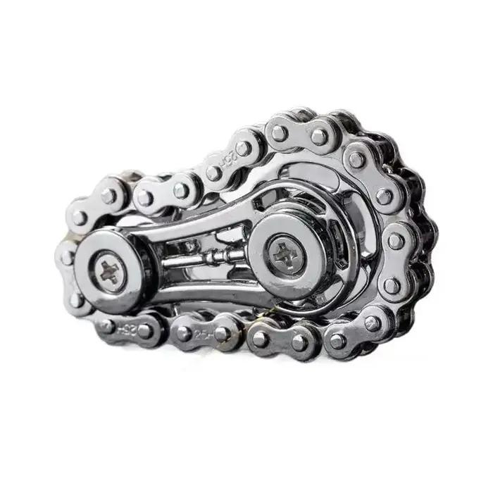 Gyro Fidget Spinner en métal avec pignons et volant d'inertie, en forme de chaîne de vélo, anti-stre