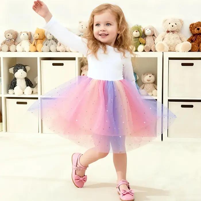 Robe K-Pop Hunters Rumi pour petites filles, robe de princesse en maille avec étoiles et paillettes,