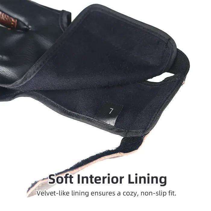 Gants archerie 3 doigts cuir PU et vachette - Garde main protection tir à l'arc hommes femmes enfants