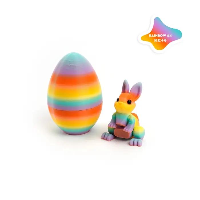 Ornement d'œufs de lapin imprimé en 3D, modèle animal, lapin de Pâques, ornement de bureau à domicile, cadeau de Pâques