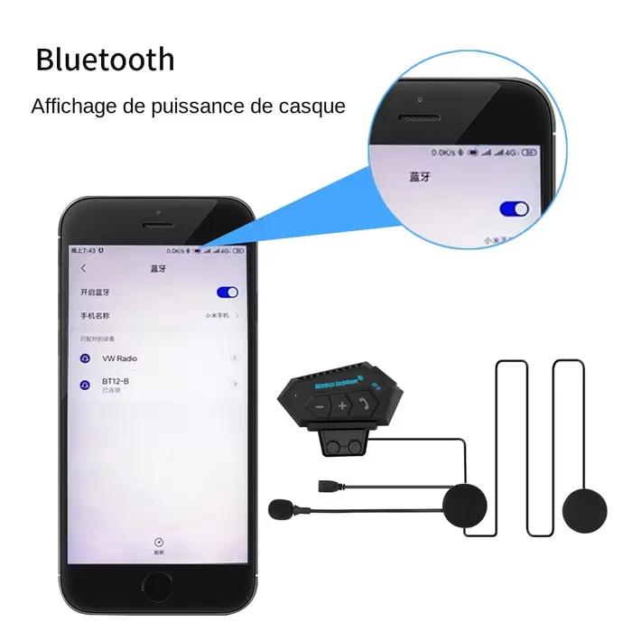 Casque de moto BT, Kit d'appel mains libres sans fil