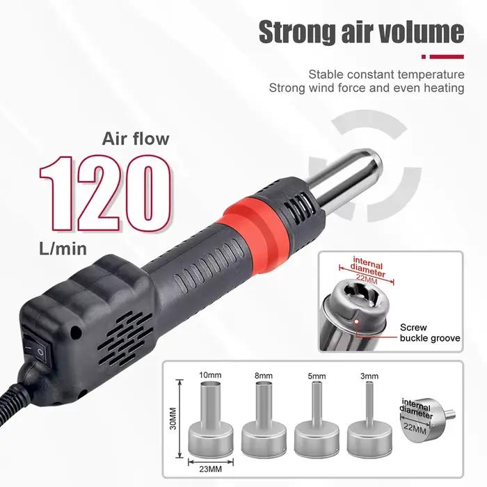 JCD pistolet à Air chaud à souder tout-en-un 750W Micro Station de soudage LED sèche-cheveux numériq