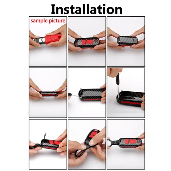 Porte-clés télécommande intelligente à 3 boutons en Fiber de carbone, coque pour Nissan Qashqai Puls