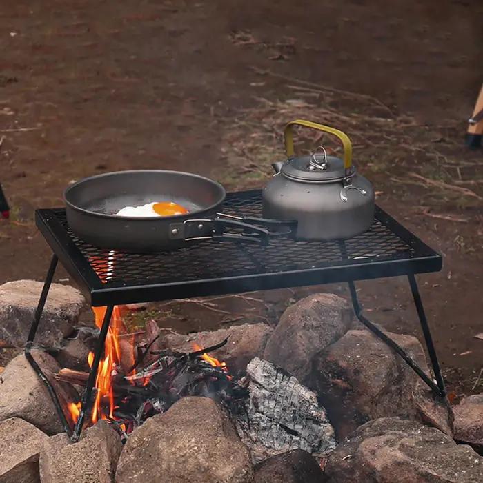 Grille de cuisson pliable pour feu de camp