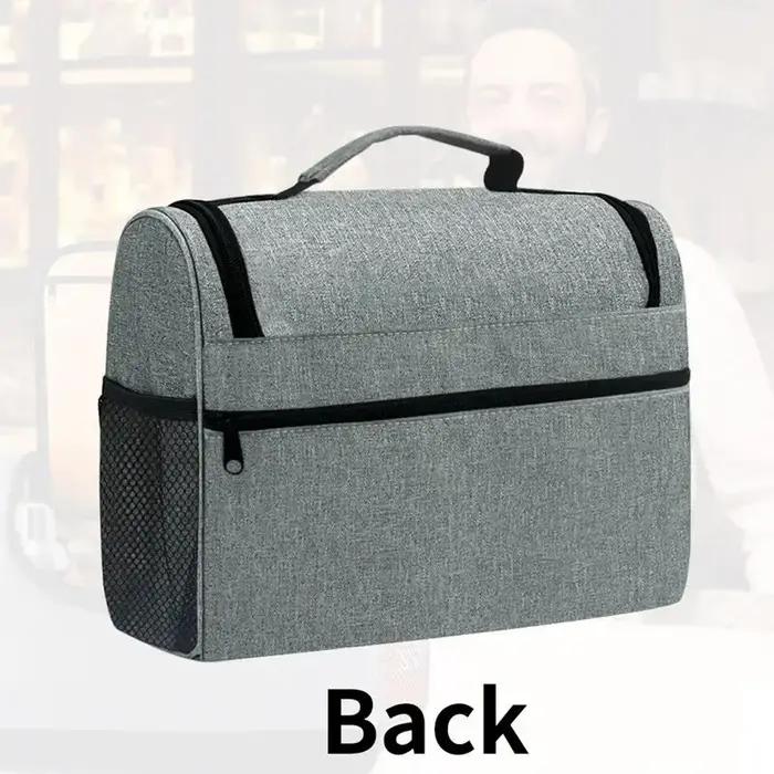 Mallette de transport pour barman en nylon rouge avec poignée antidérapante et espace de rangement multiple pour les outils de bar à domicile et pour les événements en plein air