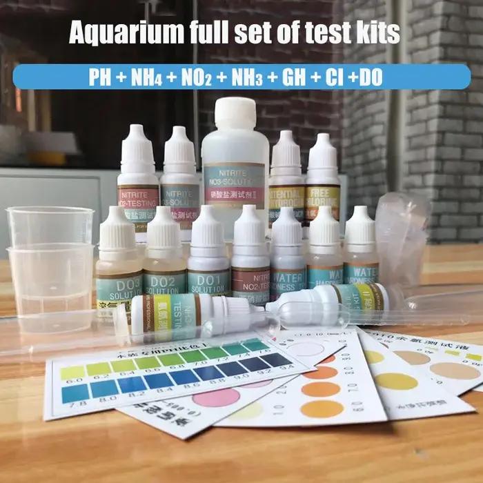 Kits de Test d'eau d'aquarium PH NH4 NO2 NO3 GH CI H2S DO, Agent de Test, outils pour Aquaculture, a