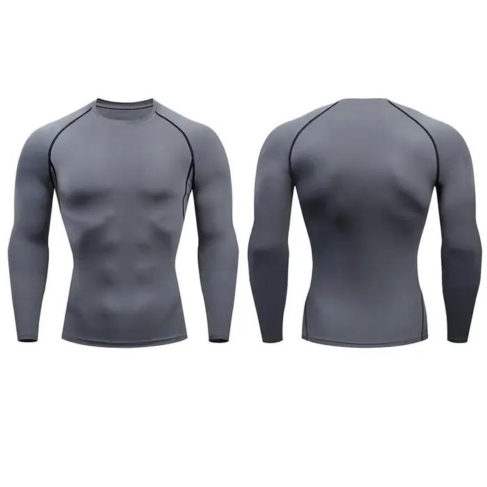 T-shirt de Sport à manches longues pour homme, vêtement de course, de Fitness, d'entraînement, de Jo