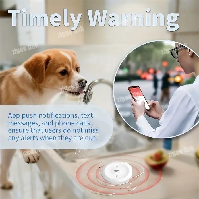 Capteur Intelligent de Fuite d'Eau pour Tuya ZigBee 3.0 Surveillance à Distance Via Application Détection de Débordement Cuisine Salle de Bain Occasions Spéciales