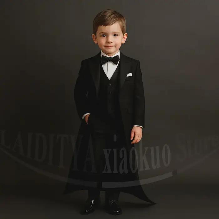 Costume de smoking noir formel pour enfants
