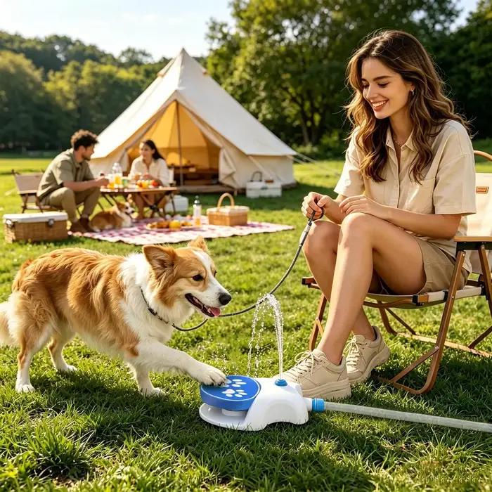 Fontaine à eau pour chien à activation par pédale