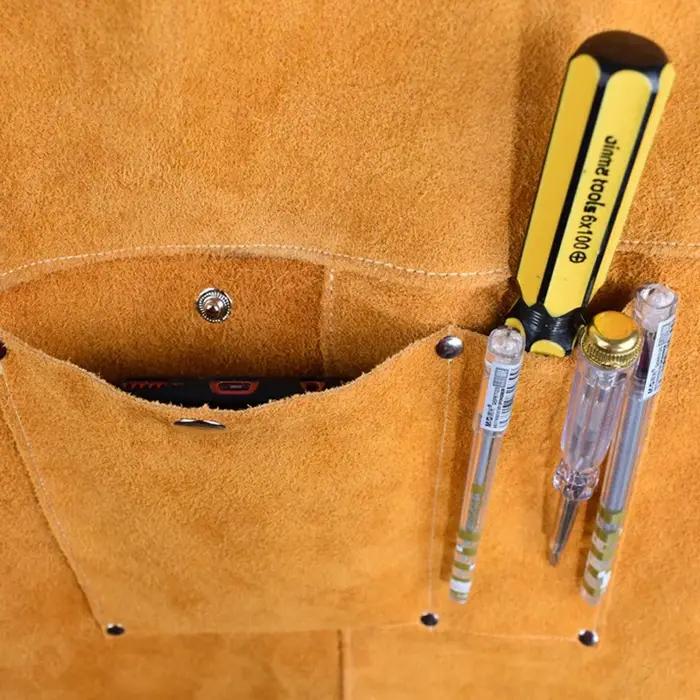 Tablier de soudeur en peau de vache vêtement de travail tablier de soudage en cuir pour protection maximale sans manches occassions spéciales