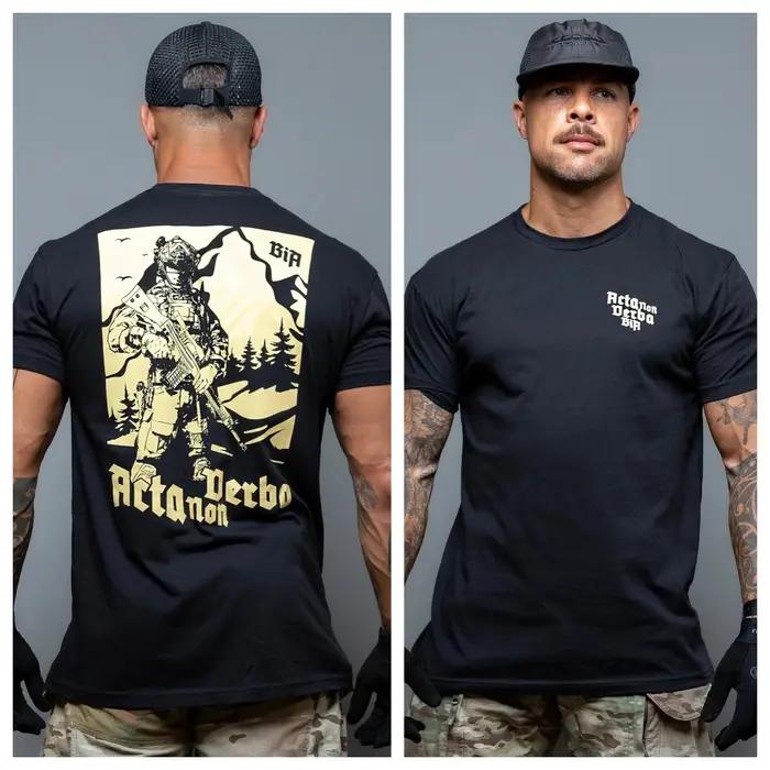 T-shirt décontracté d'été style artistique tactique Acta Non Verba haut de gamme pour hommes et femmes collection 2026 adaptable à toutes les saisons et occasions quotidiennes