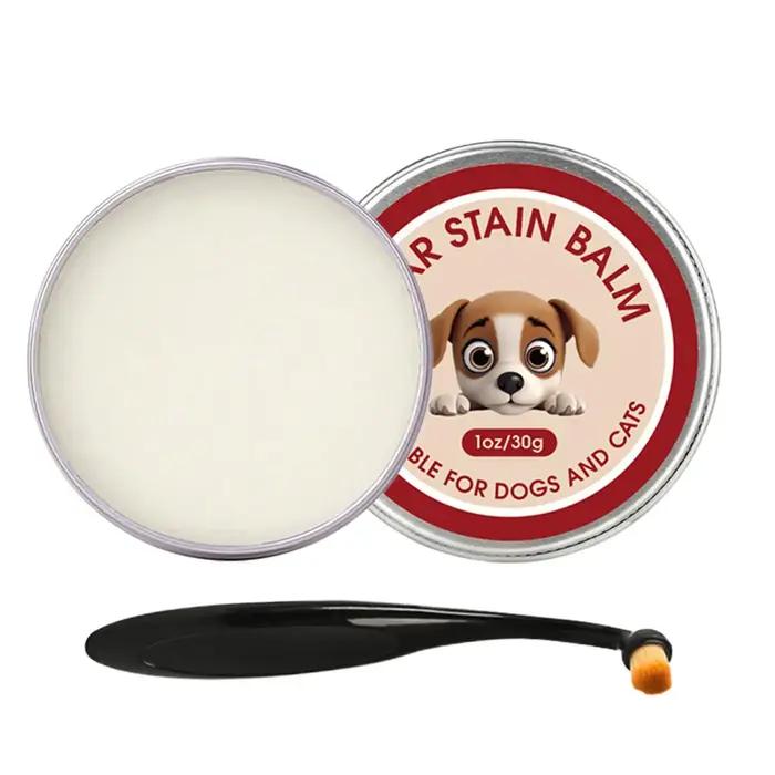 Baume Nettoyant Anti-Taches Lacrimales pour Chiens 40g avec Brosse – Nettoyant Oculaire pour Chiots