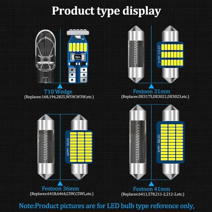 AENVTOL-Éclairage intérieur LED pour Toyota CorTrustE150, E180, 2003, 2009, 2010, 2013, 2014, 2015,