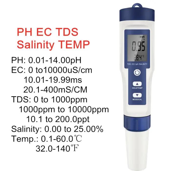 Compteur numérique PH TDS EC 5 en 1
