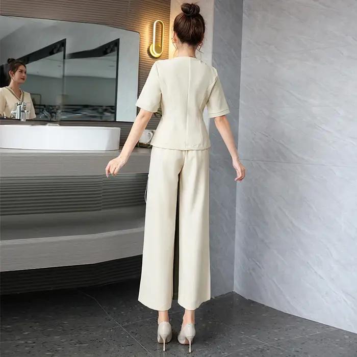 Uniforme esthétique de style professionnel pour femme, salon de beauté, spa, hôtel, bureau esthétique, massage des ongles, beau, vêtements de travail, 73