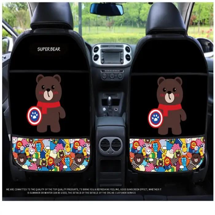 1 pièces couverture arrière de siège de voiture protecteur pour enfants dessin animé voiture Anti co