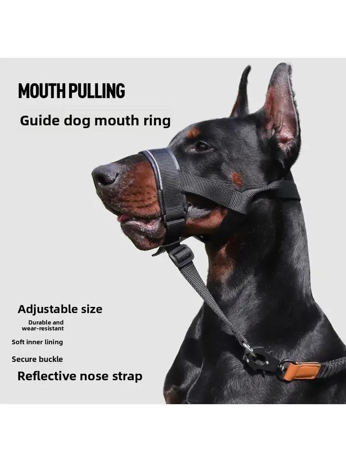 Muselière tactique pour chien, anti-morsure et anti-aboiement, empêche la mastication et la recherche de nourriture pour chiens de taille S, M, L, réglable