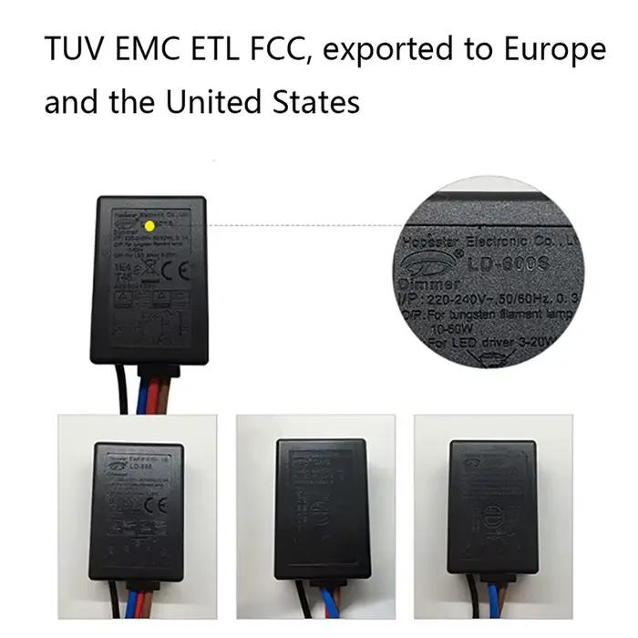 Gradateur intégré 25 ~ 150W de contact de doigt de 3 voies LD-600S pour la lumière de la lampe 3-25W