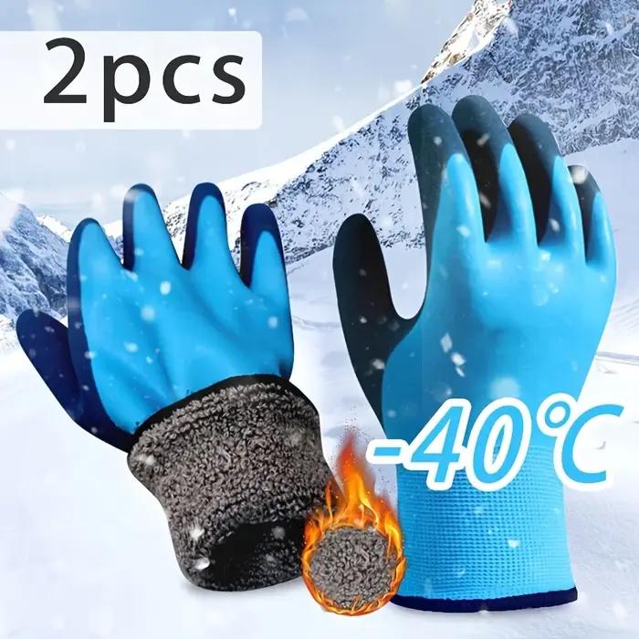 Gants de travail d'hiver imperméables résistants au froid pour hommes bricolage jardinage activités hivernales robustes bleus
