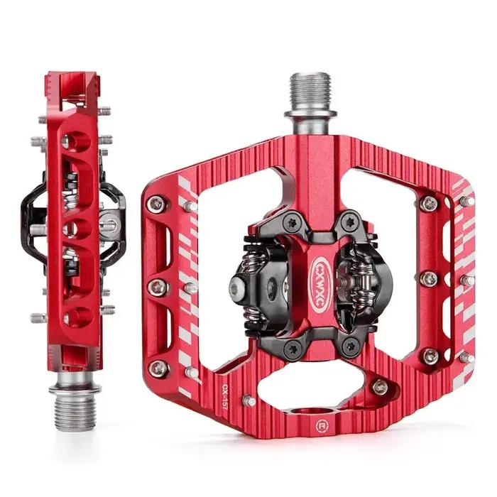 Pédales de vélo de montagne ultralégères antidérapantes à verrouillage Double face en alliage d'alum