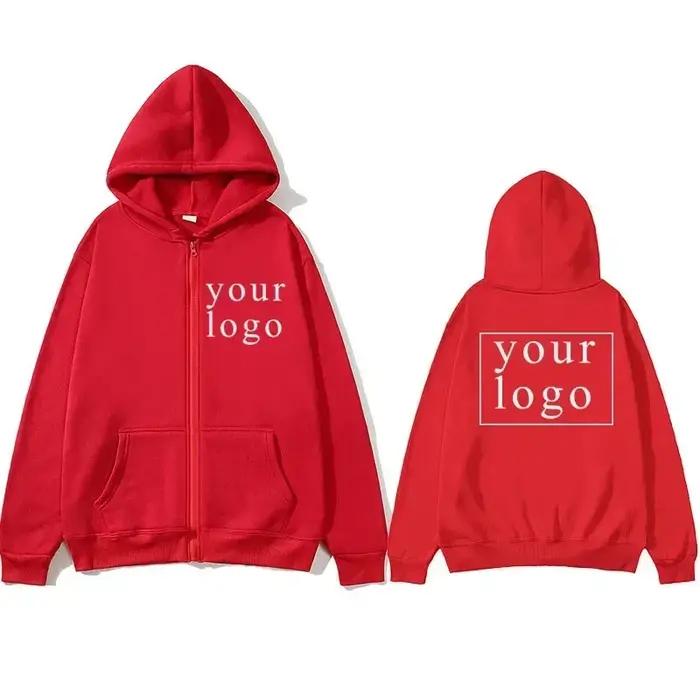 Hommes femmes bricolage fermeture éclair cardigan à capuche 2025 nouvelle mode votre propre Design marque Logo/image