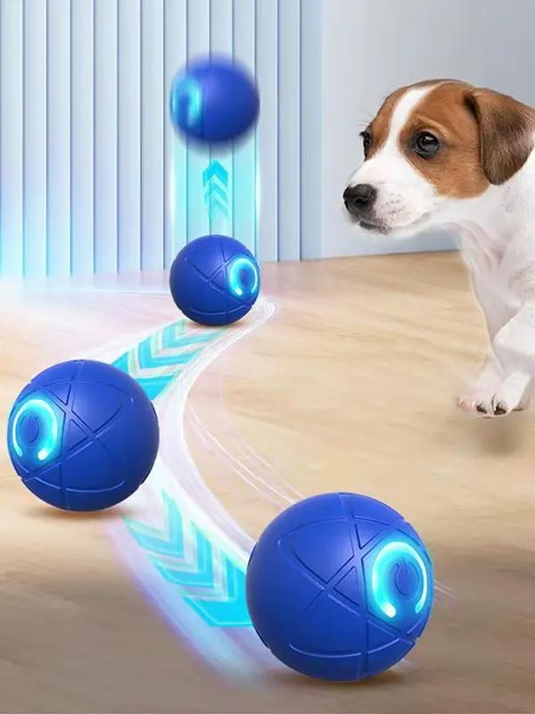 Boule roulante active pour chiens, boule roulante vibrante, boule roulante automatique, jouets pour chiot, chien interactif Rechargeable par USB