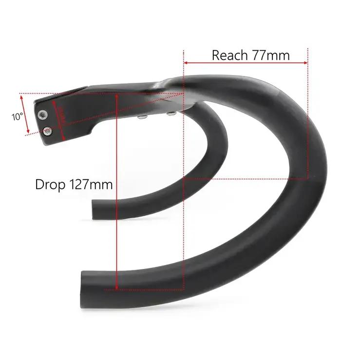 KOCEVLO-Guidon de vélo de route entièrement en carbone, intégré avec tige, acheminement interne des