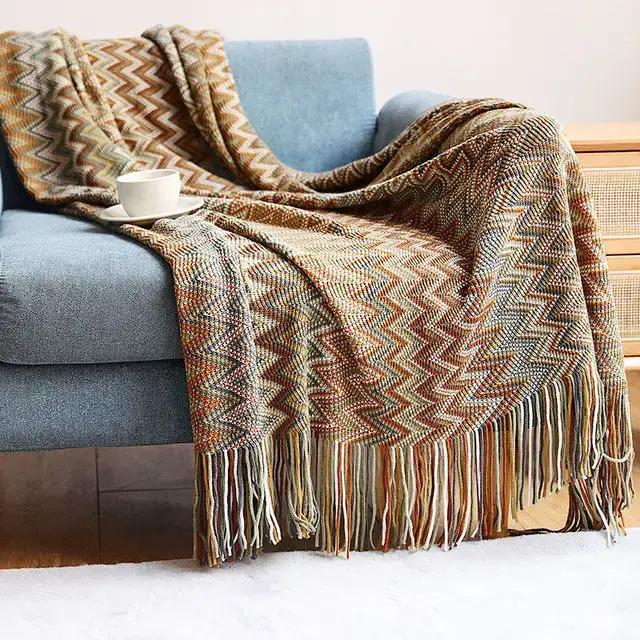 Boho lit Plaid couverture géométrie aztèque Baja couvertures ethnique canapé