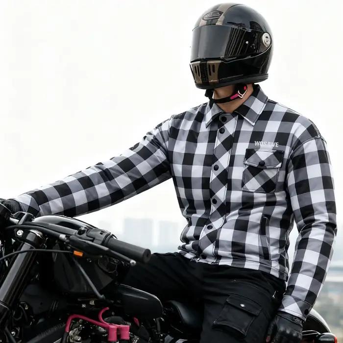 Veste à carreaux unisexe WOSAWE pour motocross