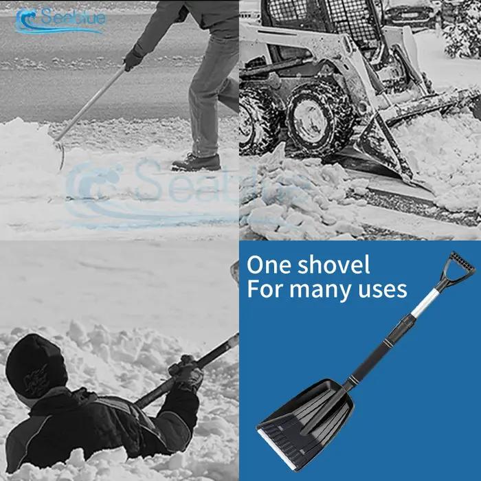 Pelle à neige multifonctionnelle en plastique vert armée pour déblaiement hivernal et usages multiples chez soi et en extérieur