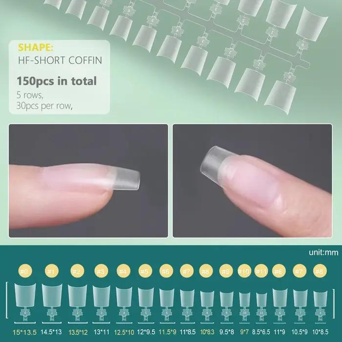 Faux ongles courts demi-couverture