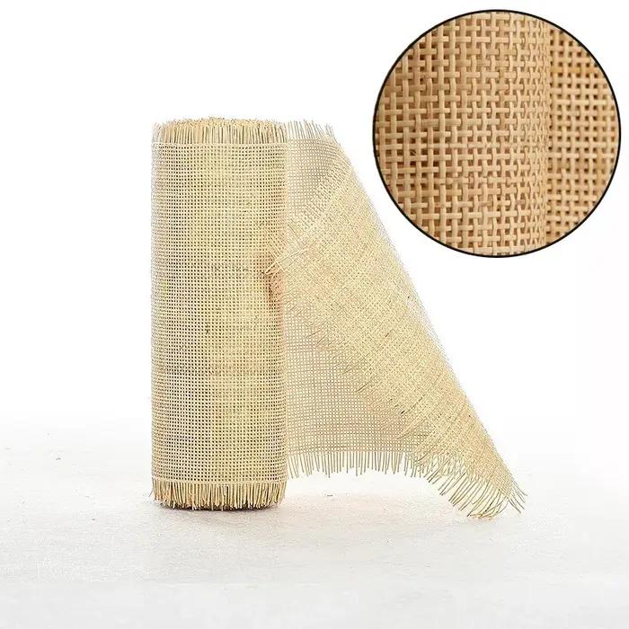 Toile de canne indonésienne en maille naturelle, rotin WUNICEF, grille en rouleau, tissage, matériel