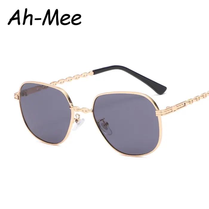 Lunettes de soleil vintage carrées pour femmes - monture métal dégradé style rétro punk