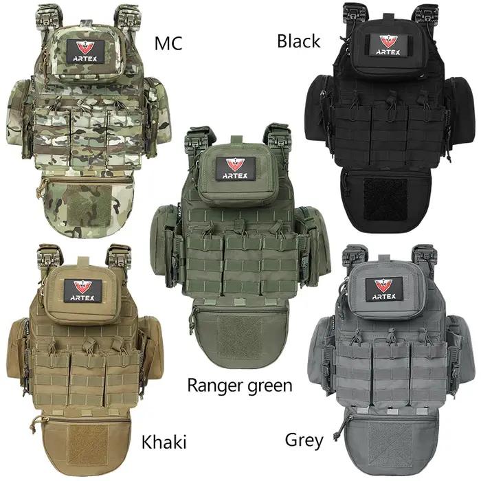 Gilet tactique Artex pour homme avec système MOLLE extensible et poches tactiques pour accessoires chasse et plein air