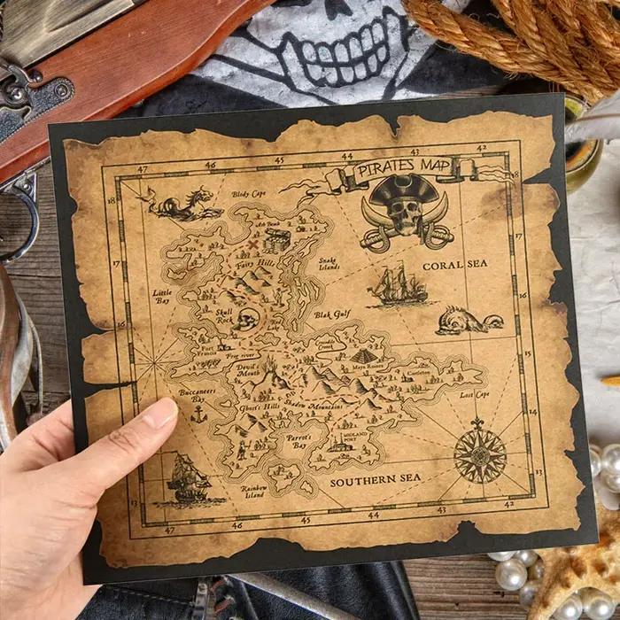Carte de chasse au trésor d'aventure pirate