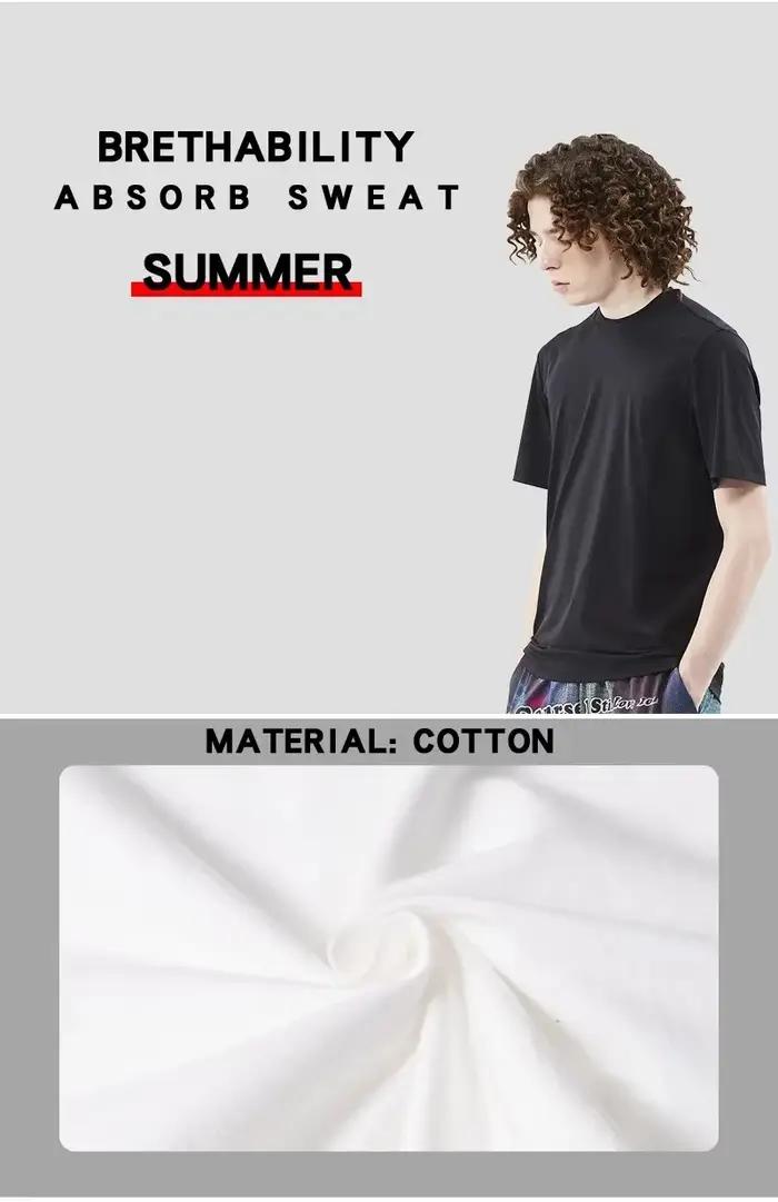 Nouvelle Arrivée 2026 T-shirt Homme en Coton Imprimé Lettres New York Col Rond Manches Courtes Haut Décontracté Sport