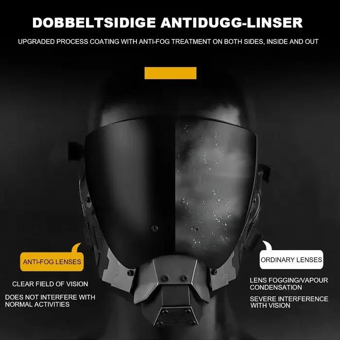 Tactical Full Face Mask Cyberpunk Cosplay Breathable Mask for Halloween Masquera