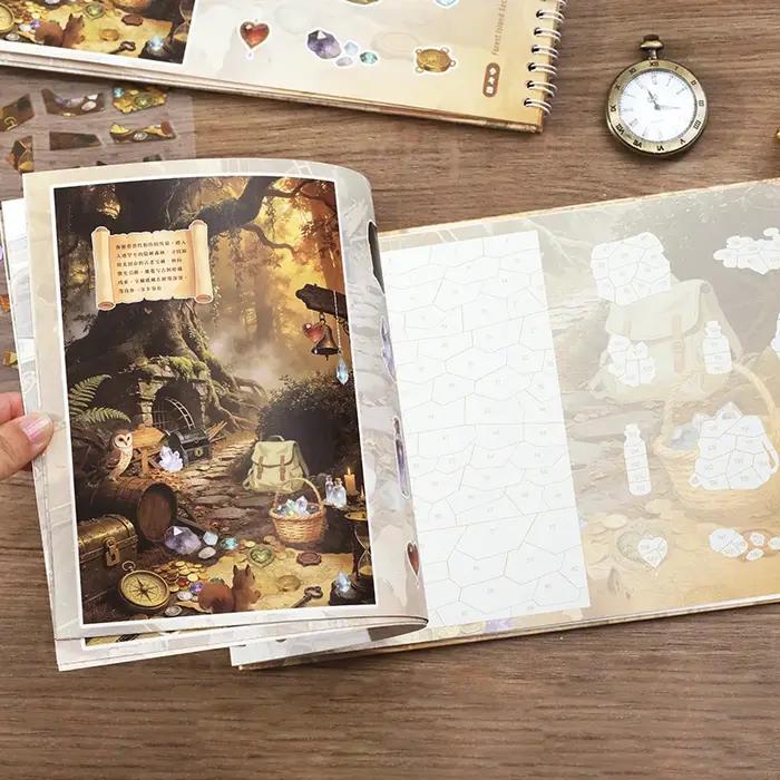Série de carnets d'exploration des trésors secrets : Livre d'autocollants de puzzle de chasse au trésor