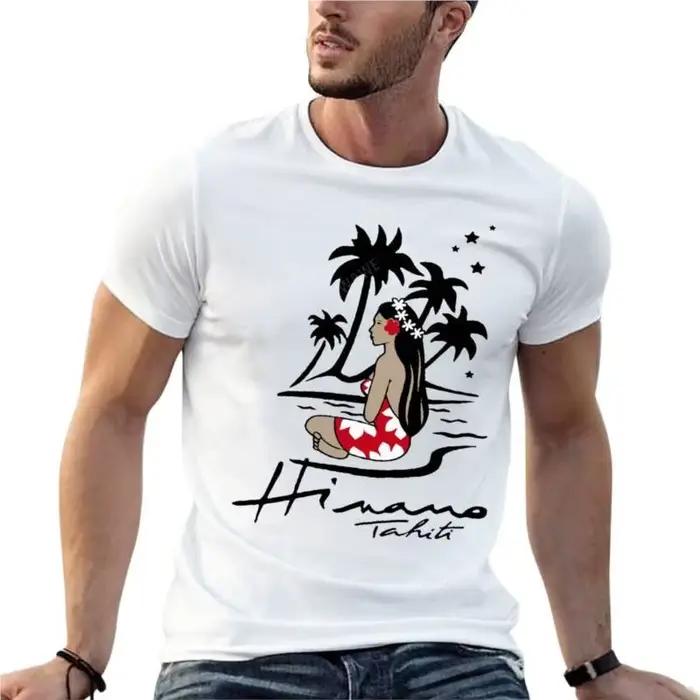 Hinano Tahiti Logo t-shirt surdimensionné imprimé vêtements pour hommes à manches courtes Streetwear