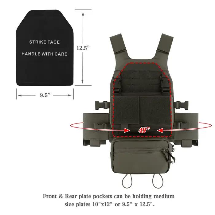 Gilet tactique porte-plaque KRYDEX MK3 basse visibilité, ceinture élastique, pochette de sac tombant camouflage
