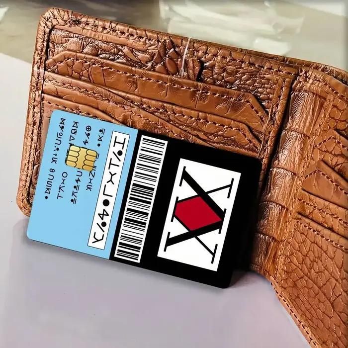Autocollants décoratifs pour cartes de crédit H-Hunter License Killua, adaptés aux cartes bancaires, au transport en métro, anti-rayures, cadeau, 4 pièces