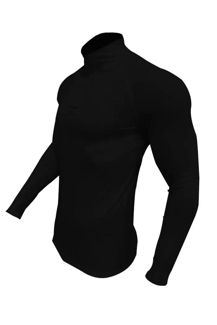 Fitness Compression Sport T-shirt Gym course exercice élastique manches longues sweat demi zip haut