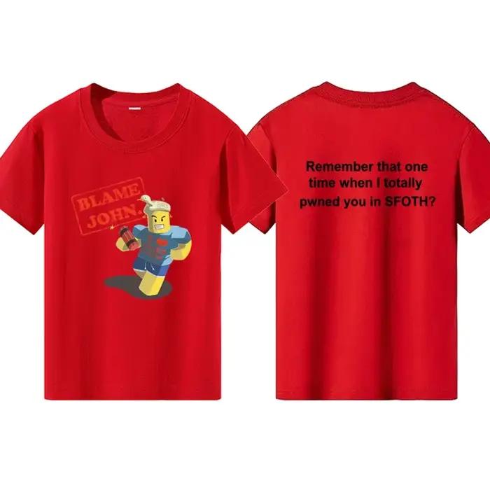 Blame John imprimé hauts pour adolescents T-shirt garçons filles été décontracté drôle mode col rond manches courtes enfants vêtements colorés