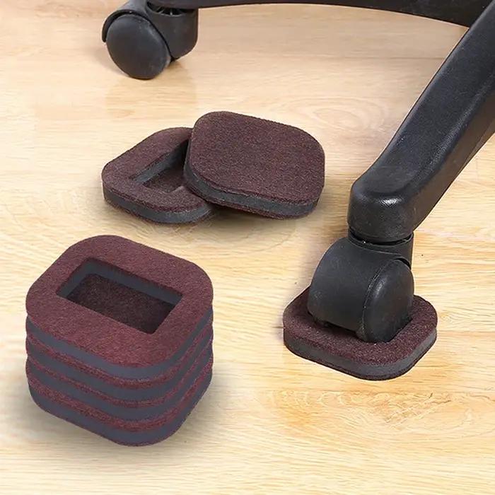 5/10 pièces Table et chaise en feutre fixe antichoc anti-dérapant tapis de pied chaise de bureau rou