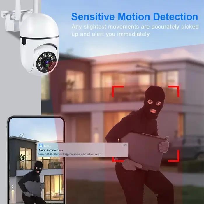 Caméra de sécurité extérieure A7 1080P WiFi PTZ avec zoom 4x et audio - Surveillance réseau sans fil