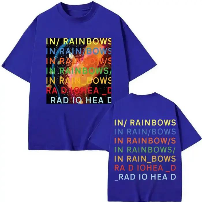 T-shirt Rock Band Radiohead In Rainbows Hommes Femmes Couleurs Variées Style Y2K Mode Occasions Spéciales