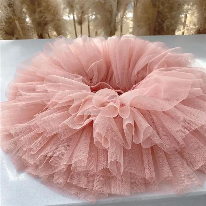 Jupes Tutu noires moelleuses pour petites filles, robe de bal de princesse en Tulle, jupon de danse