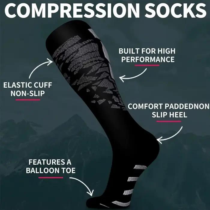 Paire chaussettes compression sport chasse soutien mollet running infirmières grossesse circulation hommes femmes