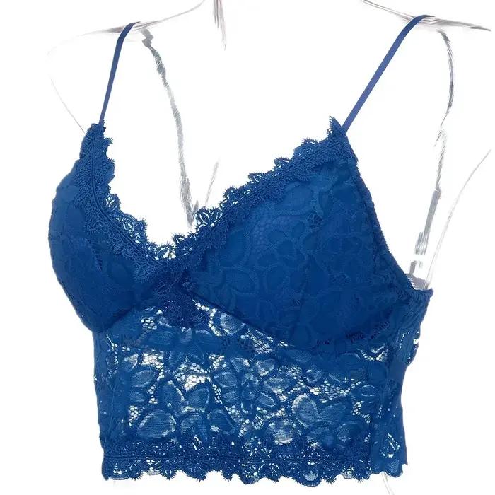 Bralette florale dentelle soutiens-gorge Push Up pour femmes Lingerie Sexy Corset Camis gilet sous-vêtements sans fil